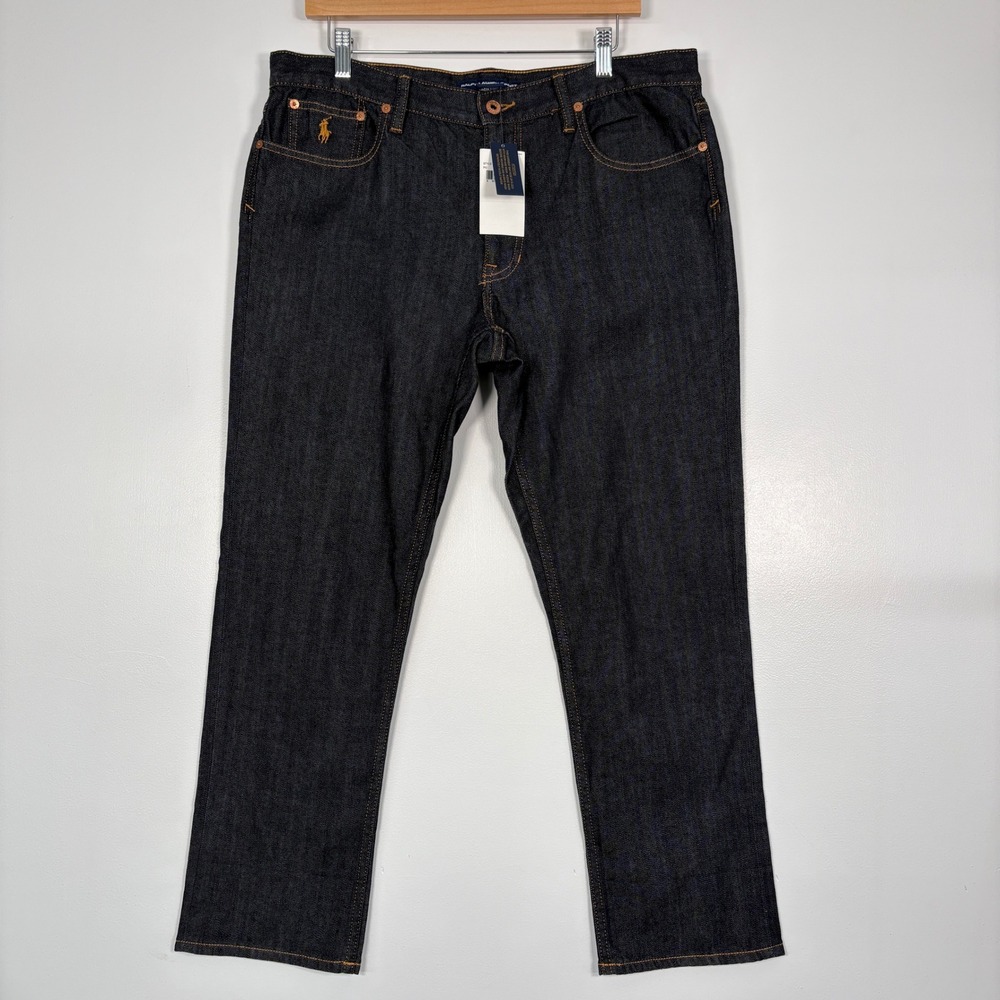 NWT‎ Ralph Lauren Sport Womens Jeans 32 Dark Wash Straight Leg Stretch Denim